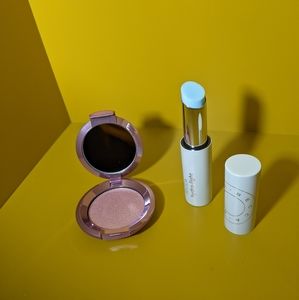 BNIB Becca's lilac geode highlighter and hydra light plumping lip balm duo